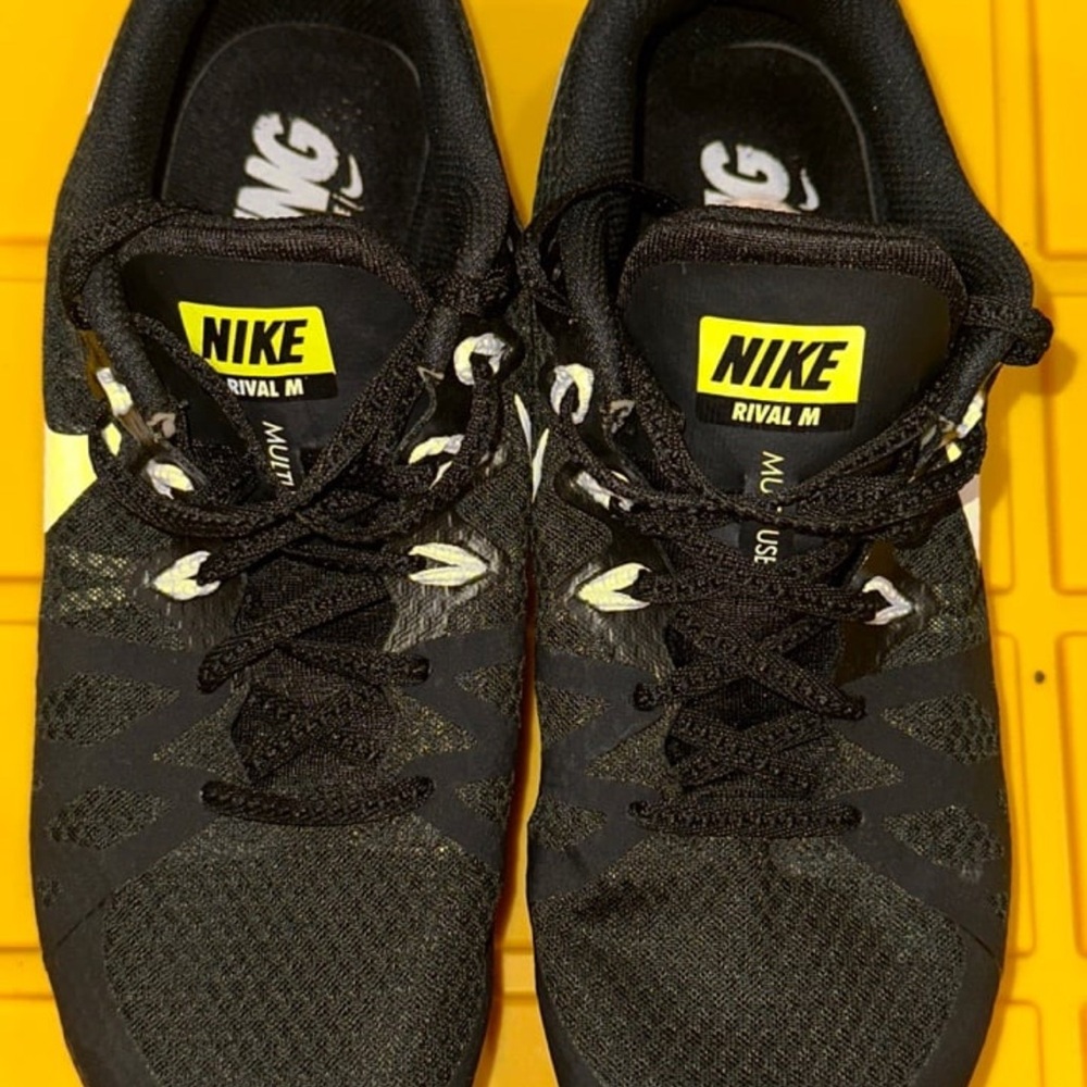 Nike Rival m multi use black and white track cleats size 10 - Picture 4 of 4